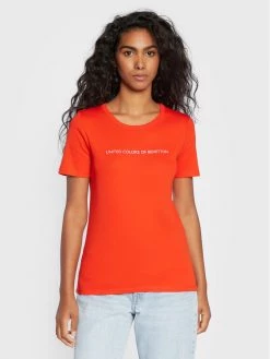 United Colors Of Benetton Γυναίκες T-shirts T-Shirt 3GA2E16A2 Κόκκινο Regular Fit Κόκκινο