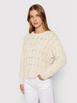 United Colors Of Benetton Γυναίκες Πουλόβερ 1393D1007 Μπεζ Regular Fit Μπεζ