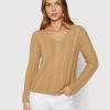 United Colors Of Benetton Γυναίκες Πουλόβερ 1498D4619 Καφέ Regular Fit Καφέ