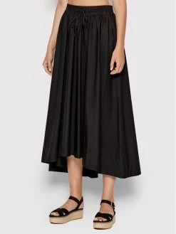 United Colors Of Benetton Γυναίκες Φούστα Midi 4JOZL000D Μαύρο Relaxed Fit Μαύρο