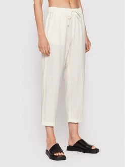 United Colors Of Benetton Γυναίκες Υφασμάτινα Παντελόνια Παντελόνι υφασμάτινο 42F95F002 Μπεζ Relaxed Fit Μπεζ