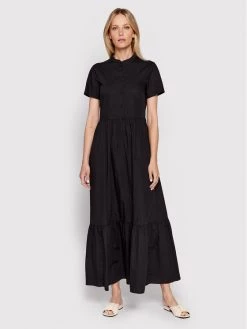 United Colors Of Benetton Γυναίκες Φορέματα σε Στυλ Πουκάμισο & Σεμιζιέ Φόρεμα πουκάμισο 4EW7DV011 Μαύρο Regular Fit Μαύρο