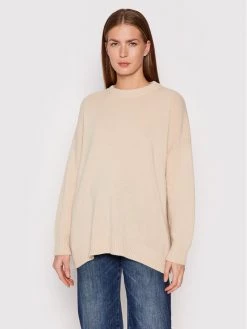 United Colors Of Benetton Γυναίκες Πουλόβερ 1244D1N53 Μπεζ Regular Fit Μπεζ