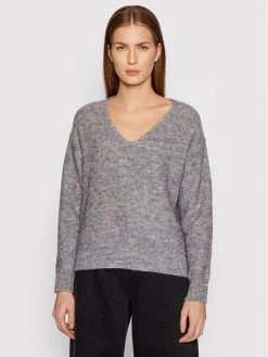 United Colors Of Benetton Γυναίκες Πουλόβερ 1064D4669 Γκρι Regular Fit Γκρι