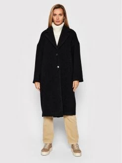 United Colors Of Benetton Γυναίκες Μεταβατικά Παλτά Μάλλινο παλτό 2WDP5K383 Μαύρο Regular Fit Μαύρο