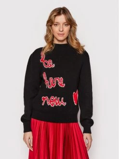 United Colors Of Benetton Γυναίκες Πουλόβερ 1144E200G Μαύρο Relaxed Fit Μαύρο