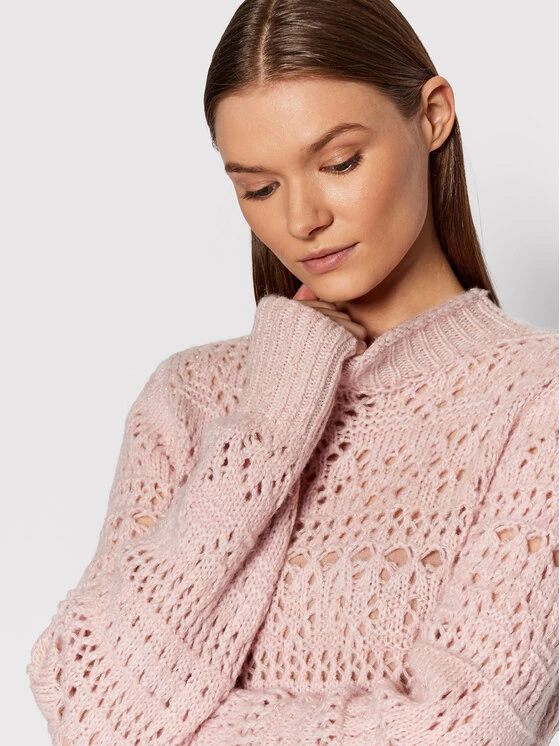 United Colors Of Benetton Γυναίκες Πουλόβερ 114UD200F Ροζ Regular Fit Ροζ 4 United Colors Of Benetton Γυναίκες Πουλόβερ 114UD200F Ροζ Regular Fit Ροζ - Image 4