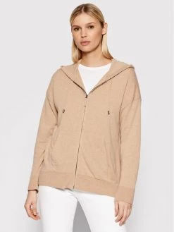 United Colors Of Benetton Γυναίκες Μπλούζες Με Κουκούλα Μπλούζα 1035D5006 Μπεζ Regular Fit Μπεζ