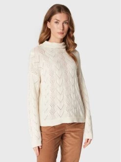 United Colors Of Benetton Γυναίκες Πουλόβερ 1244D2017 Μπεζ Relaxed Fit Μπεζ