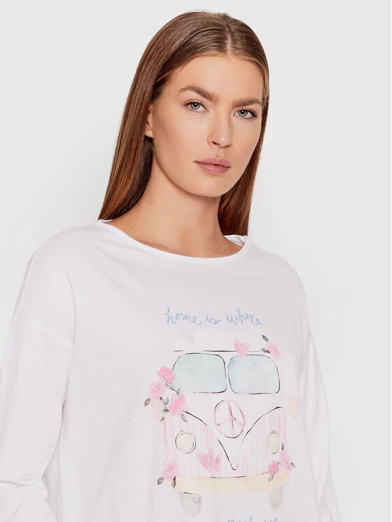 United Colors Of Benetton Γυναίκες Μπλούζες & Μπλουζάκια Πιτζάμας Μπλούζα πιτζάμας 30963M00U Λευκό Relaxed Fit Λευκό 4 United Colors Of Benetton Γυναίκες Μπλούζες & Μπλουζάκια Πιτζάμας Μπλούζα πιτζάμας 30963M00U Λευκό Relaxed Fit Λευκό - Image 4