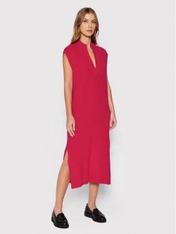 United Colors Of Benetton Γυναίκες Πλεκτά Φορέματα Φόρεμα υφασμάτινο 1098DV005 Ροζ Regular Fit Ροζ