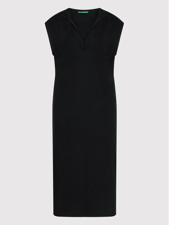 United Colors Of Benetton Γυναίκες Πλεκτά Φορέματα Φόρεμα υφασμάτινο 1098DV005 Μαύρο Regular Fit Μαύρο 5 United Colors Of Benetton Γυναίκες Πλεκτά Φορέματα Φόρεμα υφασμάτινο 1098DV005 Μαύρο Regular Fit Μαύρο - Image 5