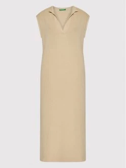 United Colors Of Benetton Γυναίκες Πλεκτά Φορέματα Φόρεμα υφασμάτινο 1098DV005 Μπεζ Regular Fit Μπεζ -United Colors Of Benetton Κατάστημα unnamed file 804