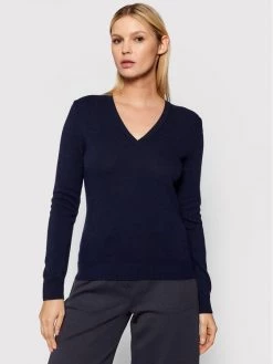 United Colors Of Benetton Γυναίκες Πουλόβερ 1002D4488 Σκούρο μπλε Regular Fit Σκούρο μπλε